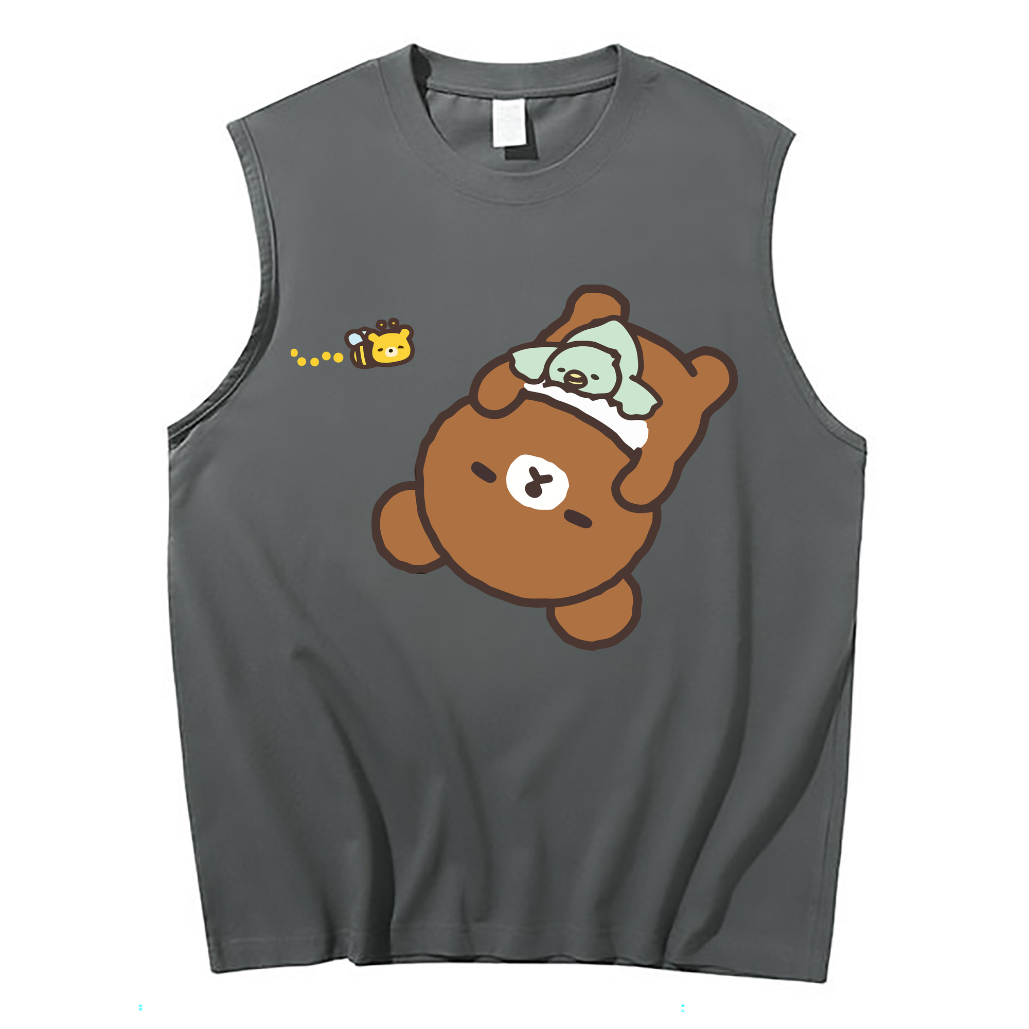 （画像用） リラックマ リラックマ キイロイトリ Rilakkuma Korilakkuma Kiiroitori コットン100％タンクトップ（フロントプリント）